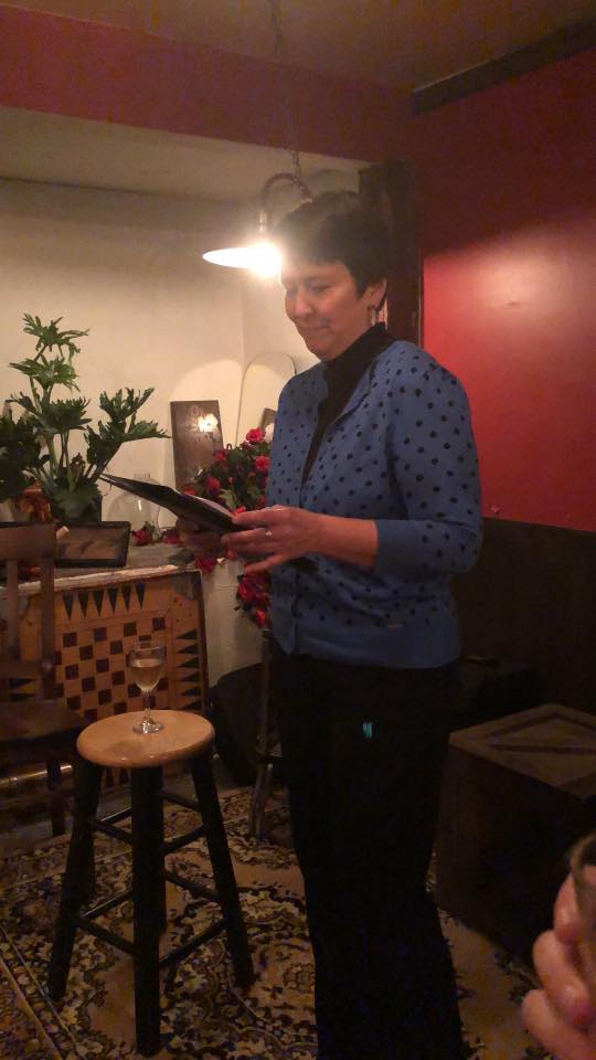 Kristin Oakley reading her speech