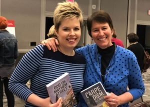 Kristin at the Writers Institute Book Fair with her daughter Caitlin