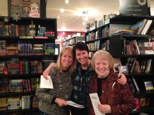 Kristin with her sister, Lisa Schroeter, and her mother, Elizabeth Oakley at the CWA Book of the Year Celebration at the Book Cellar