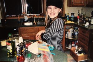 Jessica cooking in the kitchen