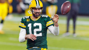 Aaron Rodgers in his Packer uniform