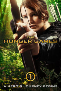 Poster of Jennifer Lawrence as Katniss Everdeen shooting an arror