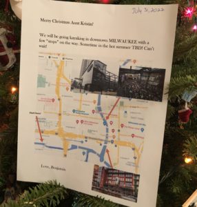 Coupon with Milwaukee map from Kristin's nephew