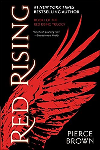 Cover of Red Rising with horizontal lettering and red wing