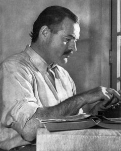 Ernest Hemingway typing