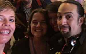 Kristin with Lin-Manuel Miranda and her daughters