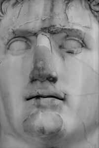Cracked marble face