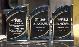 The CWA Book of the Year Awards trophies