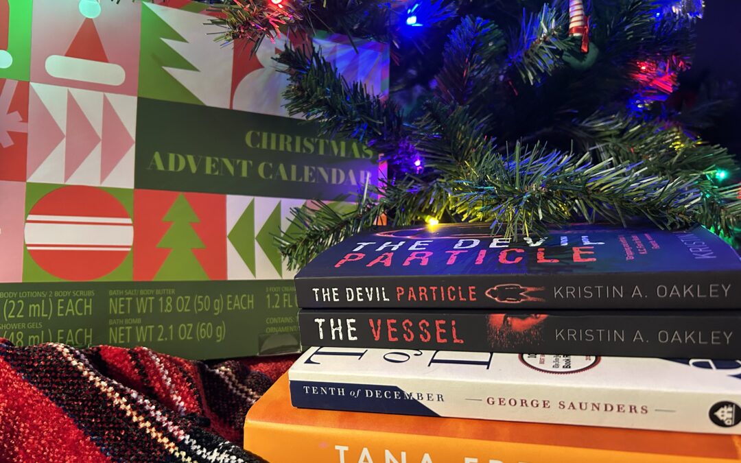 The Christmas Advent Calendar and 4 books under a Christmas tree